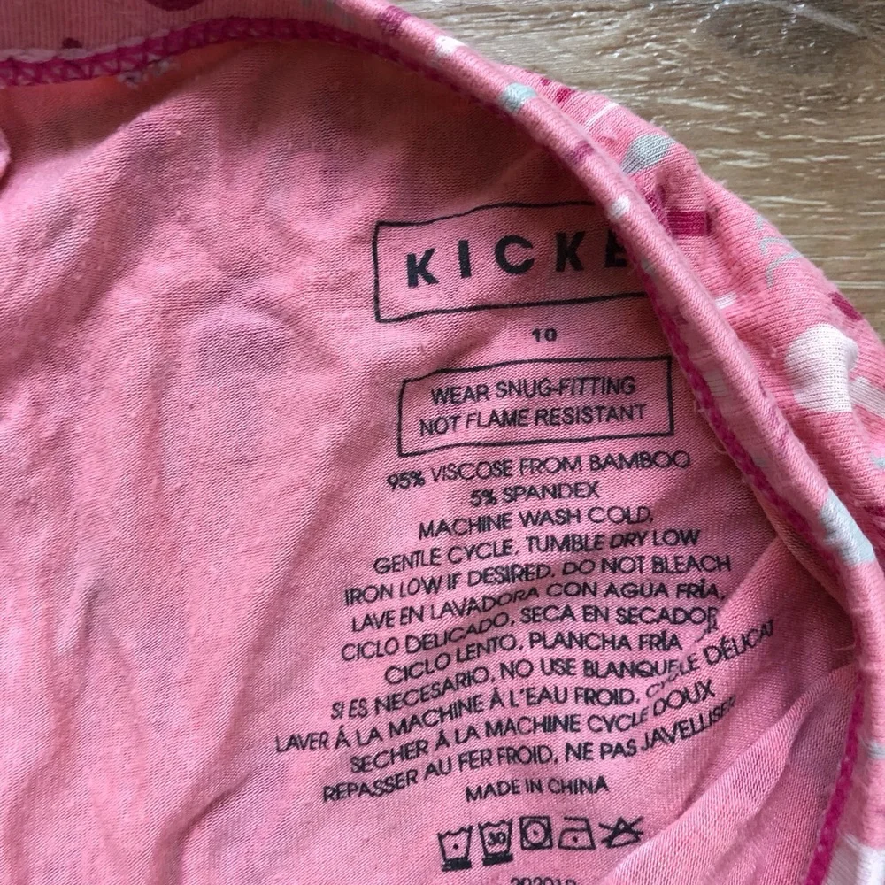 Kickee Pants Pink pajama set with garden tools 10